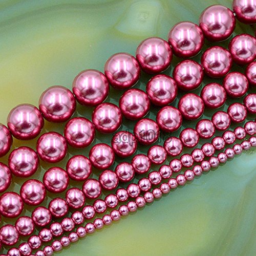 Tschechische Glasperlen, rund, 3 mm, 4 mm, 6 mm, 8 mm, 10 mm, 12 mm (3 mm, Magenta) von DASUGRHWHCDS