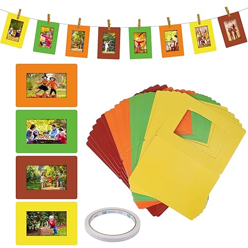 DATIFF 24 Stück Herbst Bastelset für Kinder Herbst Bilderrahmen zum Basteln DIY Herbst Kreativset Bastelhandwerk Herbst Fotorahmen Herbst Geschenke für Jungen Mädchen Herbstzeit Geburtstag von DATIFF