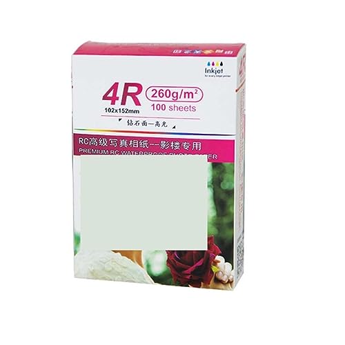 DAVBIR 4R 100 Blatt A4 20 Blatt wasserfestes 260 g/m² RC-beschichtetes glänzendes Fotopapier for Tintenstrahldrucker von Canon perfection (Color : 4R 100sheets glossy) von DAVBIR