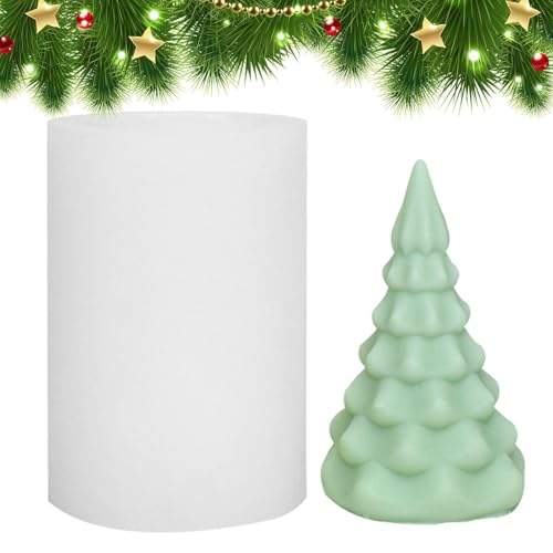 DAWCBVJQ Weihnachtsbaum-Silikonform, 3D-Kieferbaum-Kerzenform für Epoxidharz, handgefertigte Aromatherapie-Kerzen, Kerzenherstellung, Fondant-Kuchen, Dekoration von DAWCBVJQ