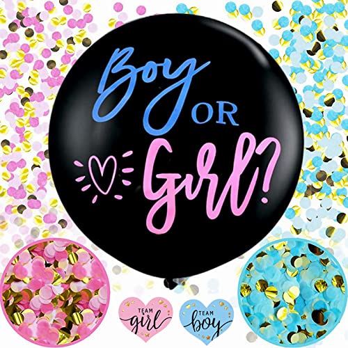 Babyparty Luftballons, Geburtsballons für Jungen, Jungen oder Mädchen, Gender Reveal Party, Ballon 36 Zoll für Gender Reveal Party von DAWOOWF