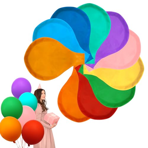 10 Stück Riesenballon Bunt, XXL 90cm Macaron Luftballons, Luftballons Pastell, Ballons Latex Ballons Macaron Ballons Latex Aprikose Creme Weiss Helium Ballons für Hochzeit Deko Party Deko von DAWRIS