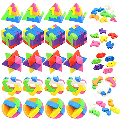 20 Stück Mini Würfel Radiergummi, Radiergummi Würfelpuzzle Radiergummi Kinder Würfelpuzzle Eraser Puzzle Würfel Radiergummis Puzzle Radierer Lustige Radiergummis von DAWRIS