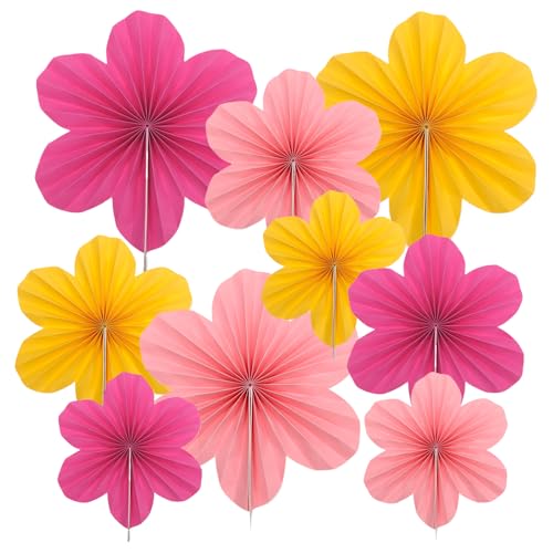 9 Stück Seidenpapier Pompoms, Party Dekoration Papier Pompoms Girlande Tissue Blumen Papier Fans Fächer Dekorpapier Blumenpuscheln Papier für Tischdeko Geburtstag Party Karneval von DAWRIS