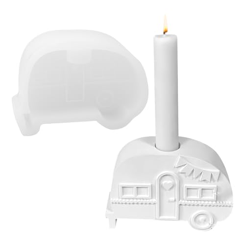 Camping Bus Kerzenhalter Silikonform Stabkerzen, Silikonformen GießFormen Gießform Kerzenhalter Silikonformen Candle Holder Silikonform Gießform Kerzen Auto Form FüR Deko Geschenk von DAWRIS