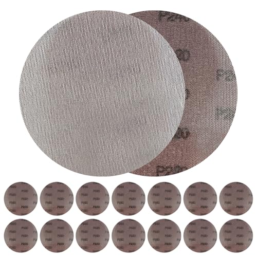 Schleifgitter Mesh 15 Stück Schleifpapier 125mm Klett Körnungen 220 Schleifscheibe Anti Blockierung Netz-schleifscheiben Netz Rund Klett Schleifscheiben Für Deckenschleifer Trockenbauschleifer von DAYIsjz