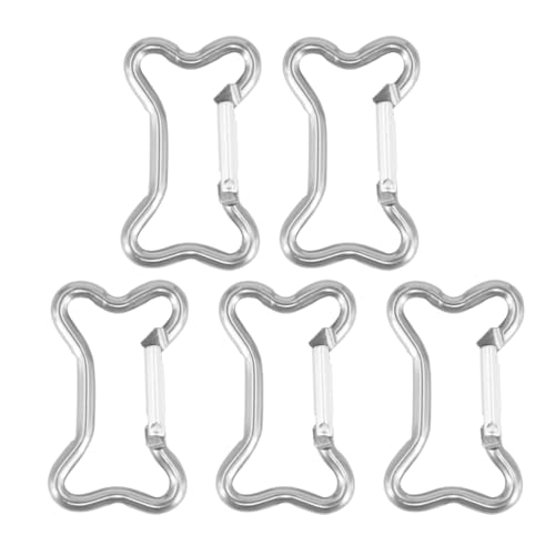 5 x Federverschlüsse aus Aluminiumlegierung, Knochenform, Karabinerhaken, Schlüsselanhänger, Taschenclip, Haken, Schnallenverbinder von DAYnagh