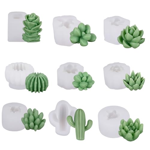 9/10pcs 3d Sukkulente Silikonformen Für Kerzenherstellung Und Epoxidharzen Art Realistic Cactus Designs Gussformen von DAYnagh