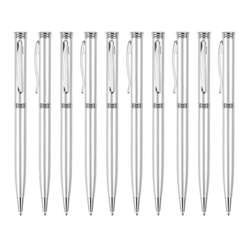 DAYnagh Kugelschreiber, 10 Stück, 1,0 mm, Metall-Kugelschreiber mit Drehung mit zwei Köpfen, Büro-/Hotelbedarf, schwarze Tinte, privat oder als Geschenk von DAYnagh