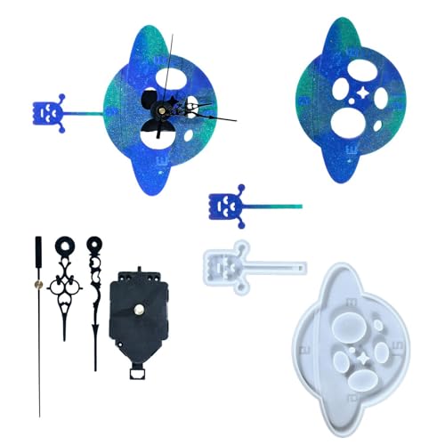 Epoxidharz-Form, Motiv: Weltraum, Alien, Planet, Uhr, flexible Silikonform zum Aufhängen, Heimdekoration, Schmuckherstellungswerkzeug von DAYnagh