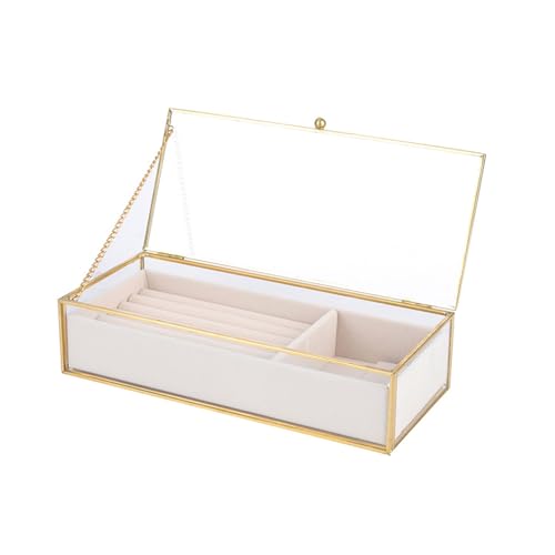 Schmuck-Organizer aus klarem Glas, für Damen, Accessoire, Vitrine, Glas-Schmuckschatulle, Schmuckaufbewahrungslösung, Glasstruktur von DAYnagh