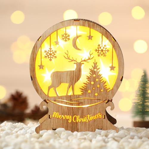 DAZZTIME Weihnachtsdeko Innen,Led Weihnachtsbeleuchtung aus Holz,Weihnachtsbeleuchtung Innen,Led Weihnachtsschmuck Holz, LED Weihnachtsschmuck Holz Licht Weihnachten Deko für Weihnachtsdeko Innen von DAZZTIME