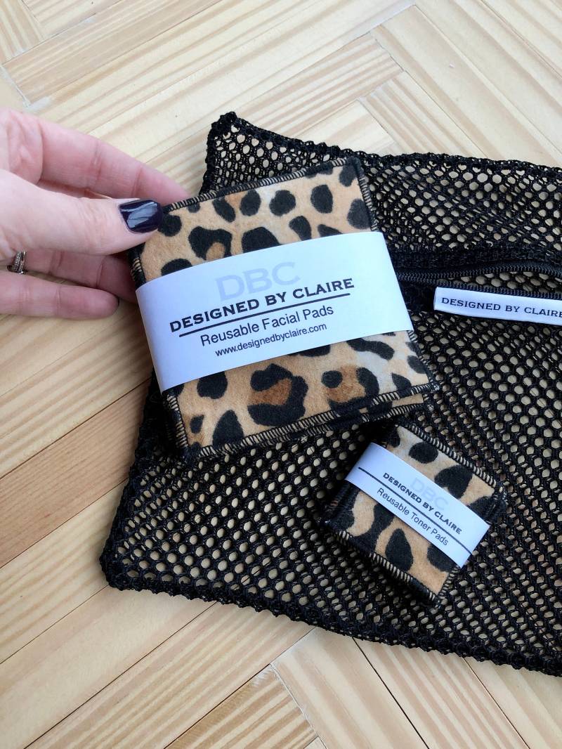 Wiederverwendbare Makeup Entferner Pads, Baumwollrunden, Zero Waste, Umweltfreundlich, Remover Schwarz Mit Leopard, 5Er Pack von DBCDesignedByClaire