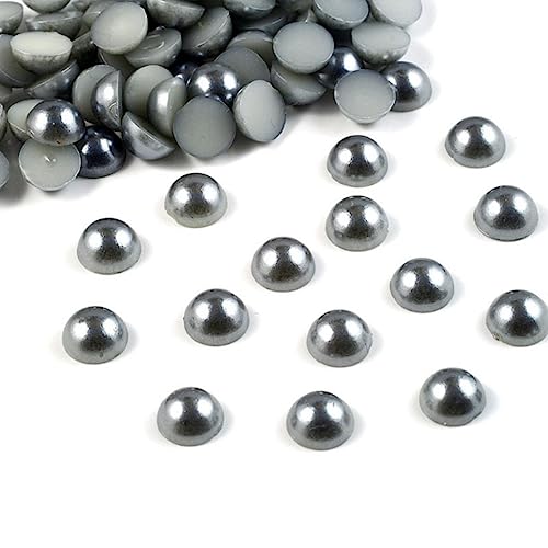 2 – 14 mm, halbrund, ABS, Kunstperlen, Cabochon, Flatback, Kunststoff, Abstandhalter, Kunstharz, Strass, für DIY, Handwerk, Schmuckherstellung, Silbergrau, 10 mm, 100 Stück von DBDJWHJ