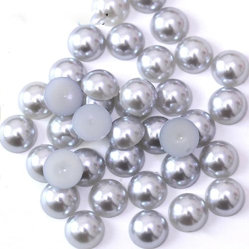 2 – 14 mm, halbrund, ABS, Kunstperlen, Cabochon, Flatback, Kunststoff, Abstandhalter, Kunstharz, Strass, für DIY, Handwerk, Schmuckherstellung, helles Silber, 14 mm, 50 Stück von DBDJWHJ