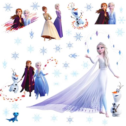 2Pcs Frozen Sticker, Wandaufkleber Babyzimmer, Wandtattoo Mädchen, Mädchen Prinzessin Wandsticker, Babyzimmer Wandaufkleber, 30cm×60cm Für Kinderzimmer Babyzimmer Schlafzimmer Wanddekoration von DBZMODISCH