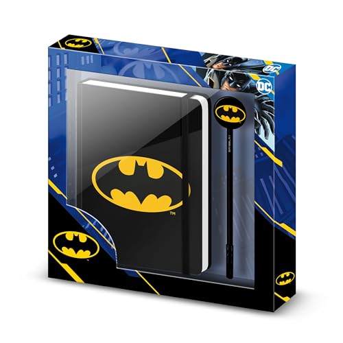 DC Comics Batman Batsignal-Geschenkbox mit Tagebuch und Fashion Kugelschreiber, Schwarz von DC Comics