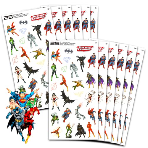 Justice League Partygeschenke für Jungen und Mädchen, 12 Stück, Justice League Aufkleberbögen für Kindergeburtstag, Partytüten | Justice League Partyzubehör von DC Comics