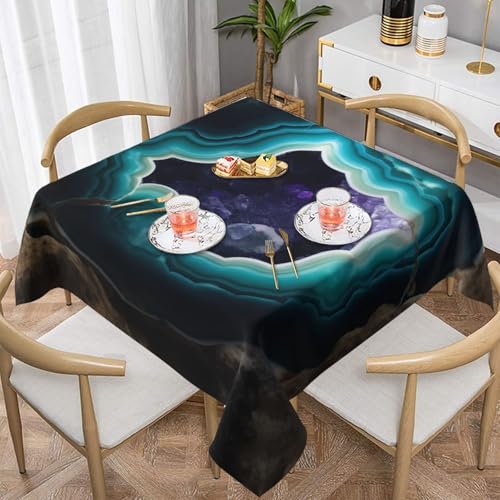 DCARSETCV Quadratische Tischdecke, Achat, bedruckt, 152,4 x 152,4 cm, waschbar, Tischdecke für Küche, Esszimmer, Hochzeit, Partys DCARSETCV Quadratische Tischdecke, Achat, bedruckt, 152,4 x 152,4 cm, waschbar, Tischdecke für Küche, Esszimmer, Hochzeit, Partys von DCARSETCV