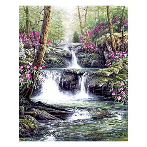 (40x50cm) DIY 5D Square Diamond Painting Quadratische Diamanten Gemälde Malen nach Zahlen Wasserfall Malerei mit Diamanten Kristall Stickerei Kreuzstich Set Kunsthandwerk für Zuhause Wanddekoration von DCIDBEI