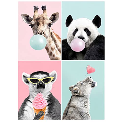 5D DIY 4 Pack Diamond Painting Kinder Mädchen 30x40 cm Diamond Painting Giraffe Malen nach Zahlen Panda Diamond Painting Waschbär Diamant Painting Löwe Ballon Blasen Stickbilder Erwachsene Tiere von DCIDBEI