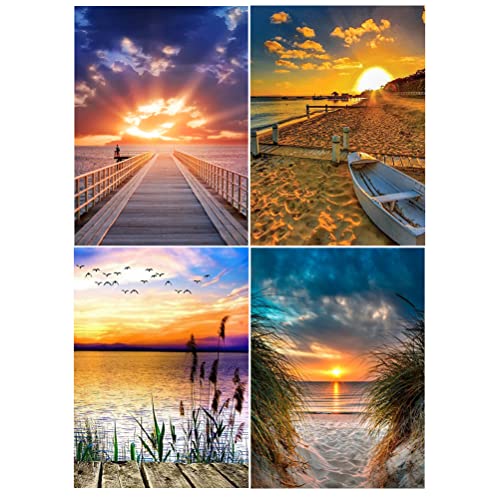 5D DIY Diamond Painting Strand und Meer 40x50 cm Diamant Malerei Kits Strass Kreuzstich Stickerei Diamond Painting Landschaft Diamant Painting Erwachsene Diamond Painting Sonnenuntergang am Meer von DCIDBEI