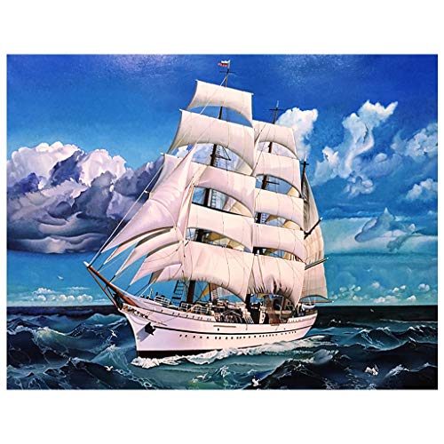 DCIDBEI (50x40cm) DIY Square Daimond Painting 5D Diamant Malerei Set Quadratisch Segelboot Diamant Painting Bilder Voll set Groß zum Selbermachen Strass Stickerei Kreuzstich Leinwand Wandkunst-Dekor von DCIDBEI