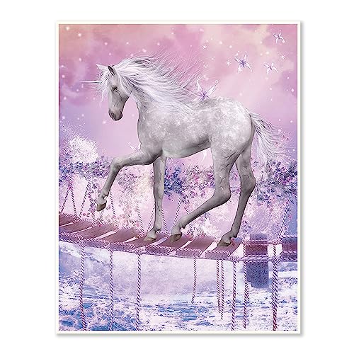 DCIDBEI 30x40CM 5D Diamond Painting weißes Pferd, DIY Diamant Stickerei Kreuzstich Komplettset Tiere Märchen, Wanddekoration für Kinderzimmer || Originelles Bastel Geschenk Mädchen/Junge von DCIDBEI