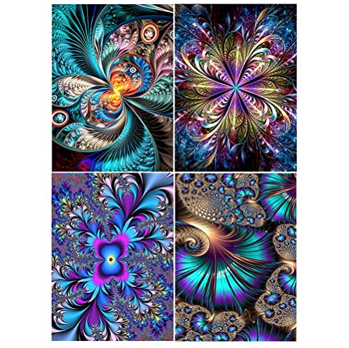 DCIDBEI 4 Pack Diamond Painting Abstrakt 30x40 cm DIY 5D Diamant Painting Bilder Blumen Malen nach Zahlen Abstrakt Diamond Painting Erwachsene Blumen Basteln Erwachsene Frauen Mosaik Bastelset von DCIDBEI