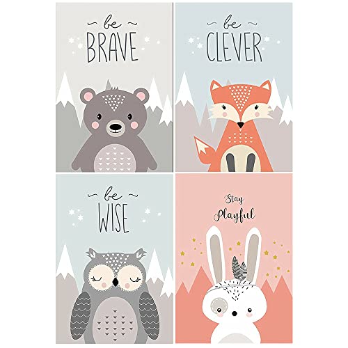 DCIDBEI 4 Pack Diamond Painting Kinder Mädchen 30x40cm Diamanten Painting Bilder Ausgezeichneter Charakter (Brave Clever Wise Stay Playful) Diamant Malerei Kreuzstich Stickerei Malen nach Zahlen Kids von DCIDBEI