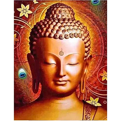 DCIDBEI 40 x 50CM,Diamant-Malerei Spiritualität, Diamant Painting Bilder Buddha mit geschlossenen Augen, 5D DIY Diamond Painting rund Religion Zen,Dekoration Schlafzimmer Büro Basteln Erwachsene Kit von DCIDBEI