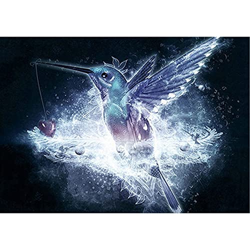 DCIDBEI 40x30CM 5D Diamond Painting Vogel-Diamant Stickerei Puzzle Perlen Quadratisch Erwachsene Malen Zahlen Mosaik Kinder Wanddekoration, Blauer Kolibri von DCIDBEI