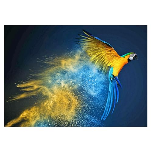 DCIDBEI 40x30CM DIY Diamond Painting Blau-Gelber Vogel, Diamant-Stickerei Set Komplette Tiere, 5D Rund Diamant Malerei Anime, kreative Hobbys Erwachsene, Dekoration für Schlafzimmer Büro von DCIDBEI