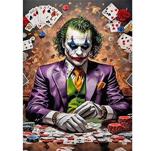 DCIDBEI 40x50CM 5D Diamond Painting Clown, Diamant-Malerei Poster Darsteller für Erwachsene, Diamant Painting Bilder Manga, Basteln, Malen & Handarbeiten, Dekoration für Wohnzimmer Schlafzimmer von DCIDBEI