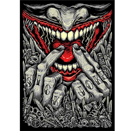 DCIDBEI 40x50CM Square Diamond Painting Monster für Erwachsene, Diamant Malerei Mund, DIY-Geschenke, Wohnzimmer Schlafzimmer Büro Dekoration Halloween, Basteln, Malen & Handarbeiten von DCIDBEI