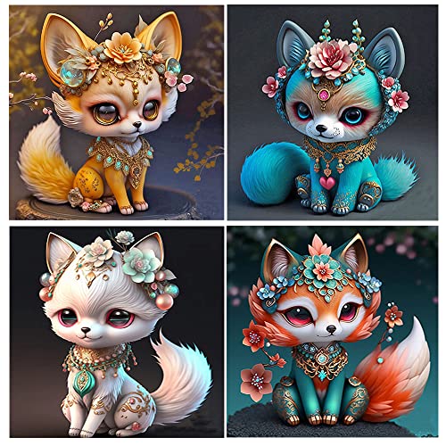 DCIDBEI 4er Set 3D Ai Diamond Painting Katze 30x40 cm Malen nach Zahlen Katze 5D Diamant Painting Bilder Kinder Diamond Painting Diamond Art Diamant Malerei Bilder Diamond Painting Katze von DCIDBEI