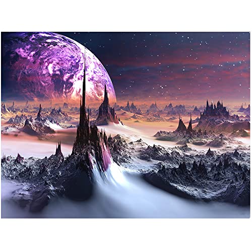 DCIDBEI 50 x 40 cm 5d Diamant Malerei Erwachsene,Malen Nach Zahlen Sternenhimmel, Diamond Painting Landschaft Planet, einzigartiges Geschenk Wanddekoration, mysteriöses Universum von DCIDBEI