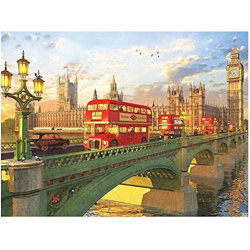 DCIDBEI 50 x 40 cm Diamant-Stickerei quadratisch, Architektur Kunsthandwerk Set, englische Landschaft Diamond Painting Erwachsene, Kinder, Geschenk, Schwester Party || London Bridge von DCIDBEI