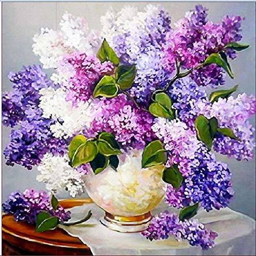 DCIDBEI DIY 5d Diamant Malerei Diamond Painting Blume, Gemälde Diamanten, Strass Stickerei Kreuzstich Kits Kunsthandwerk Leinwand Stein Wanddekor Aufkleber Wohnkultur Vasen für Wohnzimmer 30x30 cm von DCIDBEI