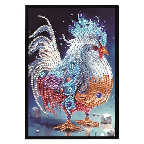 DCIDBEI DIY Diamant Painting Notebook für Erwachsene Kinder Huhn A5 Blanko Notizbuch Diamond Painting Notizbücher Diamond Painting Übenheft Skizzenbuch Diamant Malerei Tagebuch 50 Blätter von DCIDBEI