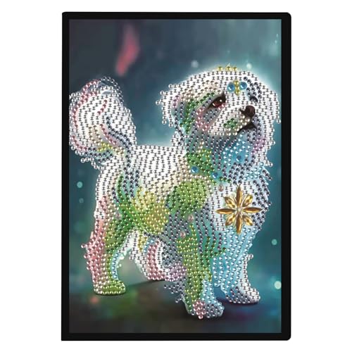 DCIDBEI DIY Diamond Painting Notizbuch Hund A5 Blanko 12 Tierkreiszeichen Diamant Malerei Tagebuch Skizzenbuch Buchen Strass Handwerk Diamond Painting Notizheft Kinder Studenten Geschenk 50 Blätter von DCIDBEI