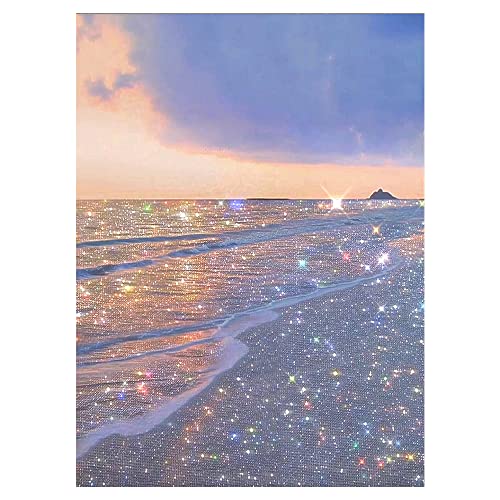 DCIDBEI Diamant Malerei Landschaft Glitzerndes Meer INS,DIY Rund Diamond Painting diamant painting fluoreszierend Kreuzstich für Erwachsene Kinder Wohnzimmer Schlafzimmer Büro Dekoration (40 x 50) von DCIDBEI