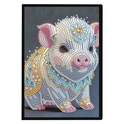 DCIDBEI Diamant Malerei Notebook Schwein A5 Blank Diamond Painting Notizbücher Schreibheft Diamond Painting Notizbuch Diamant Gemälde Tägliches Skizzenbuch Tagebuch Geburtstagsgeschenke 50 Blätter von DCIDBEI