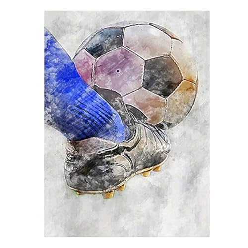 DCIDBEI Diamant Painting Bilder Fußball 30x40cm DIY Diamant Malerei malen nach Zahlen Kits Fußball mit Diamond Painting Zubehör ErwachseneAnfänger Fußball Strass Stickerei Kreuzstich Kits Fußball von DCIDBEI