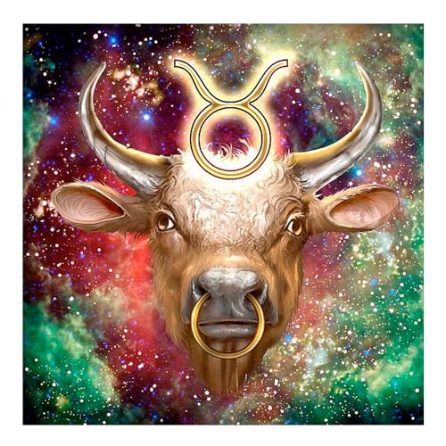 DCIDBEI Diamant Painting Sternzeichen Stier 40x40 cm Diamond Painting Sternzeichen Stier Diamant Painting Bilder Sternzeichen Stier Diamond Painting Kinder Mädchen Perlen Painting Bilder Kinder von DCIDBEI