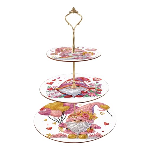 DCIDBEI Diamond Painting Dessert Ständer 3 Stöckig 25x32cm Diamant Painting Cupcake Ständer Gestufter Gebäck Snack Süßigkeiten Buffet Ausstellungsturm Servierplatte Diamond Painting Ornamente Zwerg von DCIDBEI