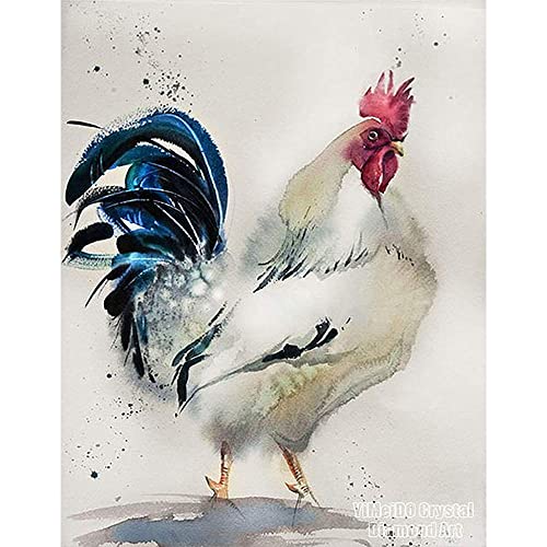 DCIDBEI Diamond Painting Hahn 30x40cm Diamond Painting Huhn Diamant Painting Bilder Tiere Diamond Painting Kinder Mädchen Stickbilder Erwachsene Anfänger Strass Stickerei Kreuzstich Set von DCIDBEI