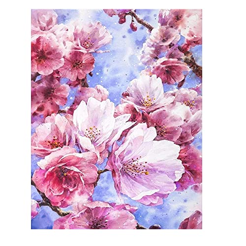 DCIDBEI Diamond Painting Japanische Kirsche Cicegi 40x50cm Kirschbaum Malerei Diamond Painting Kirschbaum Malen nach Zahlen Erwachsene Blumen Diamant Painting Bilder Erwachsene Blumen Stickbilder von DCIDBEI