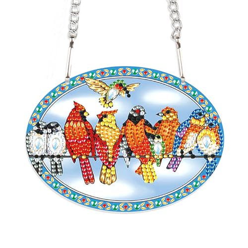 DCIDBEI Diamond Painting Ornamente mit Kette Vögel 14x15cm Diamond Painting Schilder Diamant Malerei Anhänger Pendant Plakette Haustürschild Wandschild für Anfänger Veranda Fenster Wandbehang DCIDBEI Diamond Painting Ornamente mit Kette Vögel 14x15cm Diamond Painting Schilder Diamant Malerei Anhänger Pendant Plakette Haustürschild Wandschild für Anfänger Veranda Fenster Wandbehang von DCIDBEI