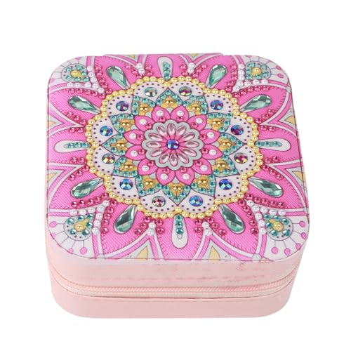 DCIDBEI Diamond Painting Schmuckkästchen Mädchen Damen Reiseschmuckästchen Schmuckaufbewahrung Schmuckkasten Schmuckschatulle Klein Schmuck Reiseetui Jewelry Organizer für Haargummi Ohrring Mandala von DCIDBEI